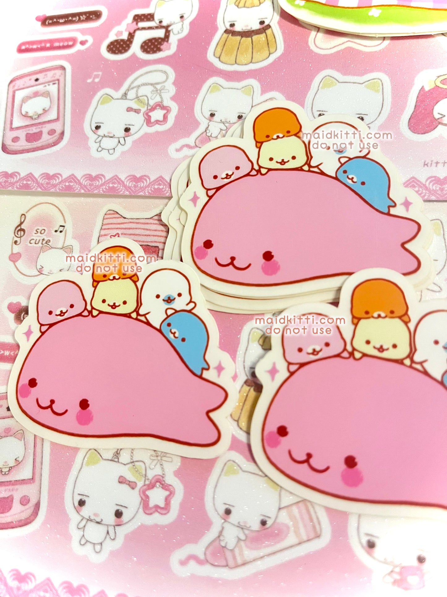 pink seal clear sticker