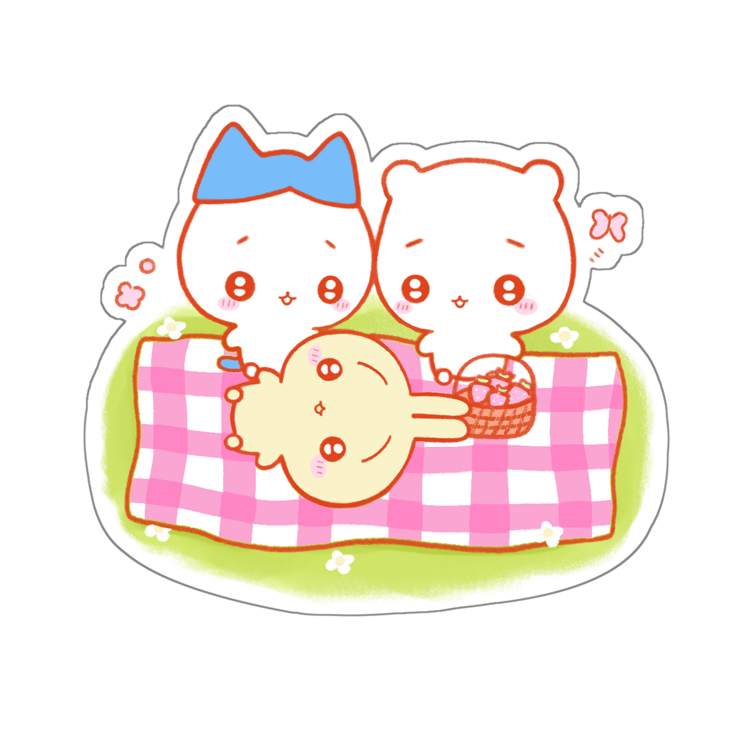 chikawa picnic clear sticker