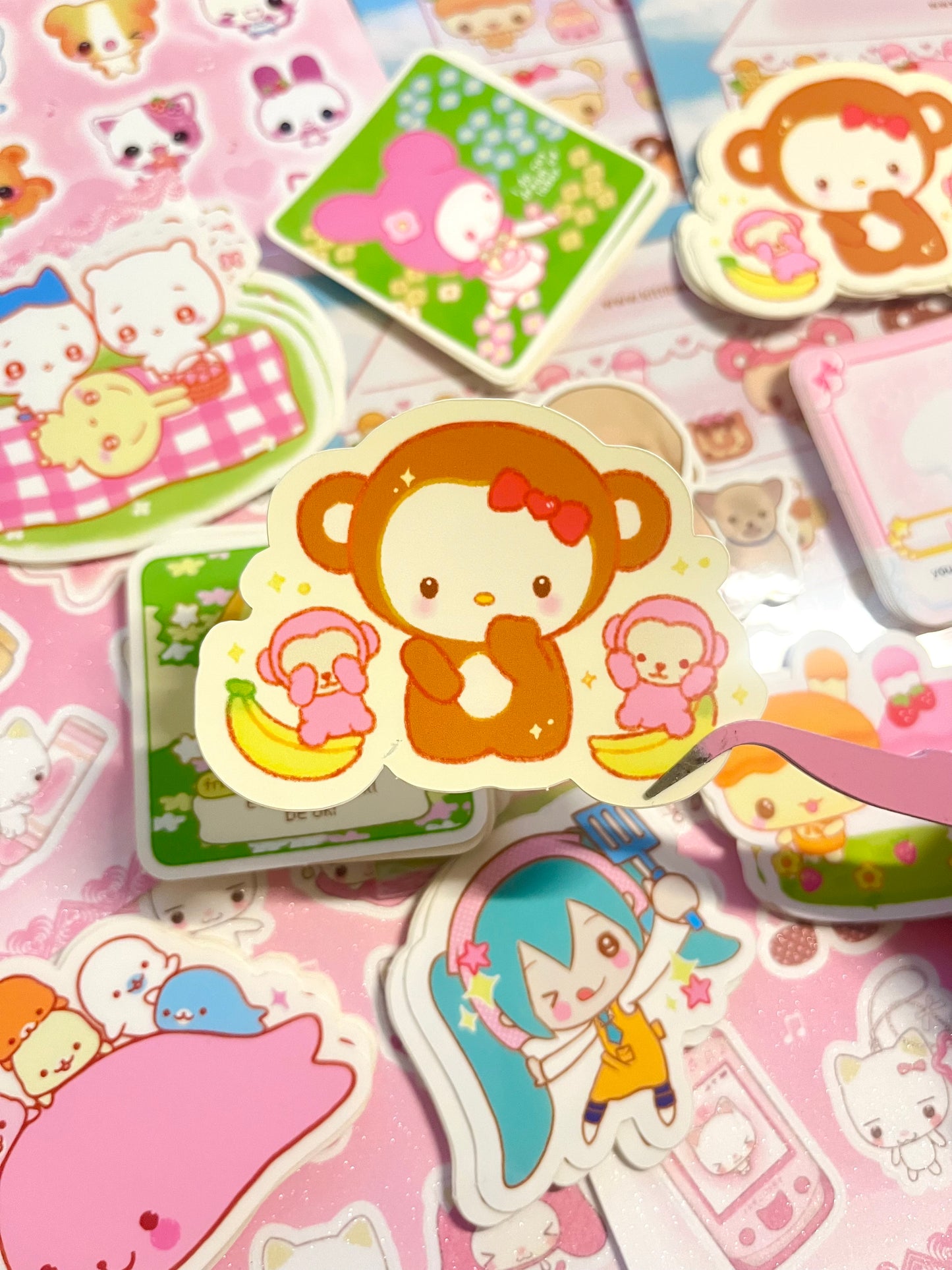 kitty monkeys sticker