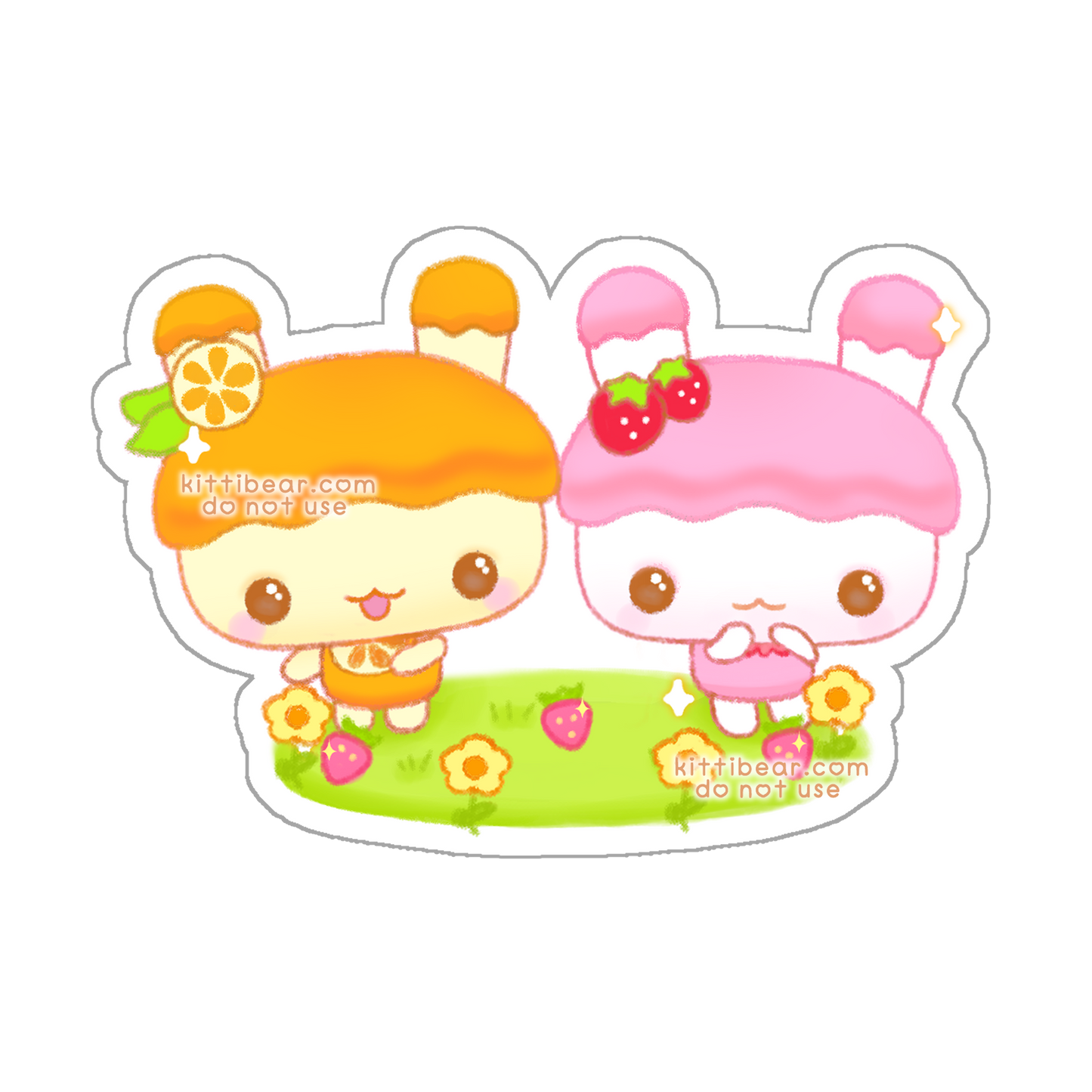 fluffy cake friends garden sticker