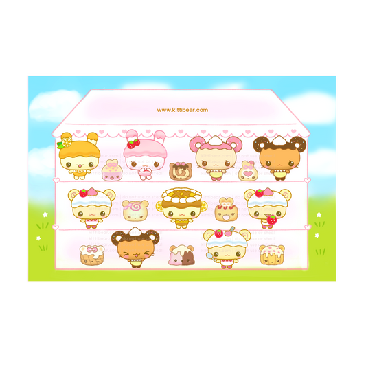 fluffy cake sticker sheet