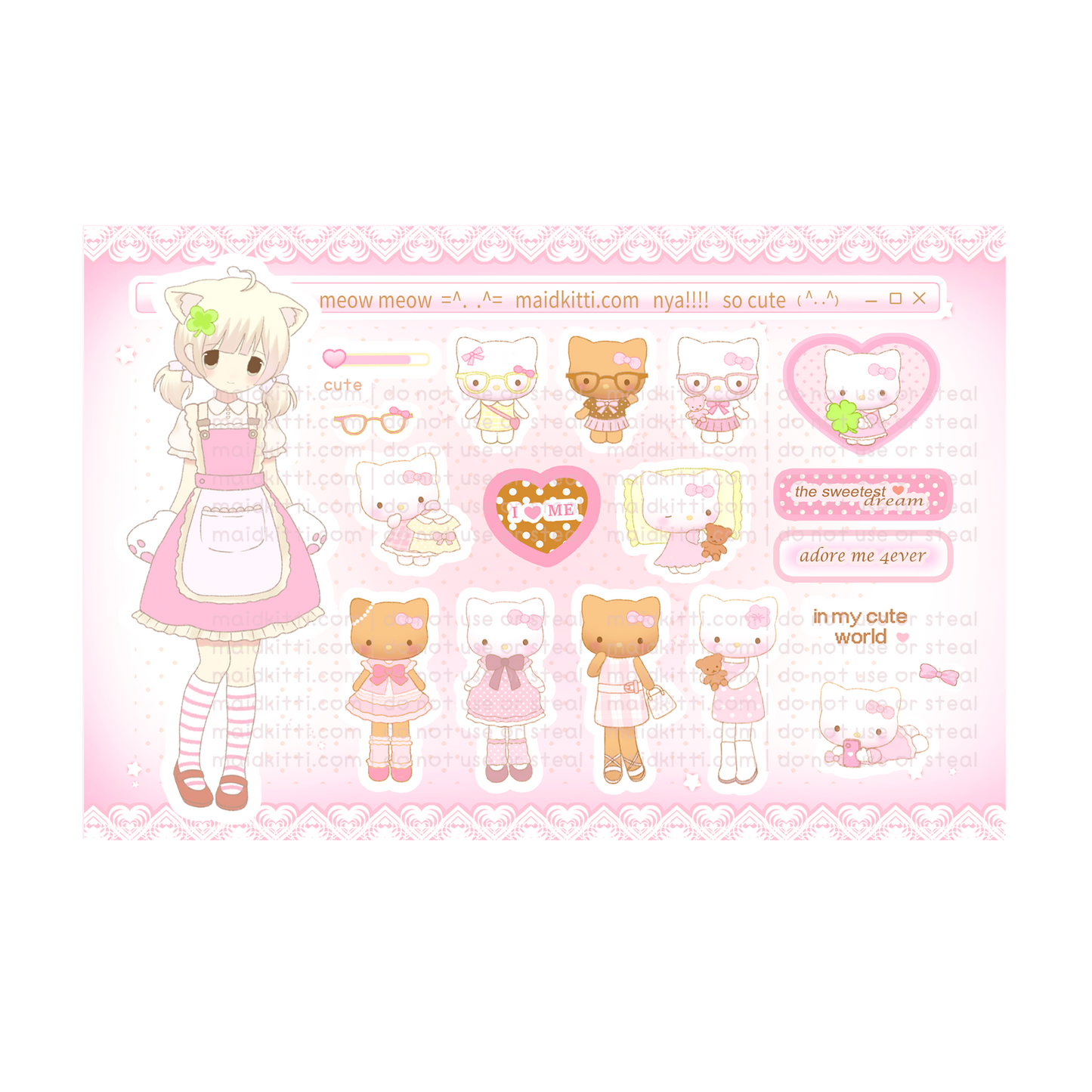 kitty sticker sheet
