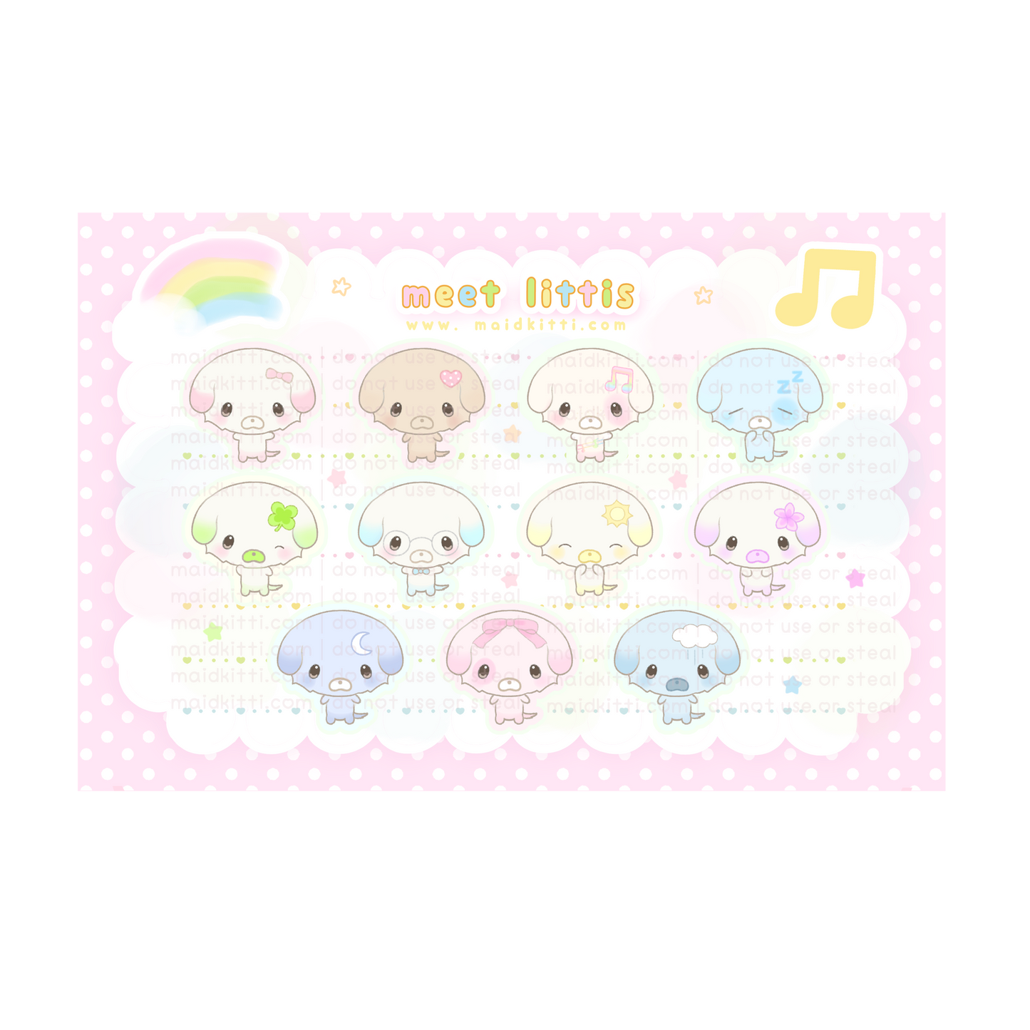 meet littis sticker sheet