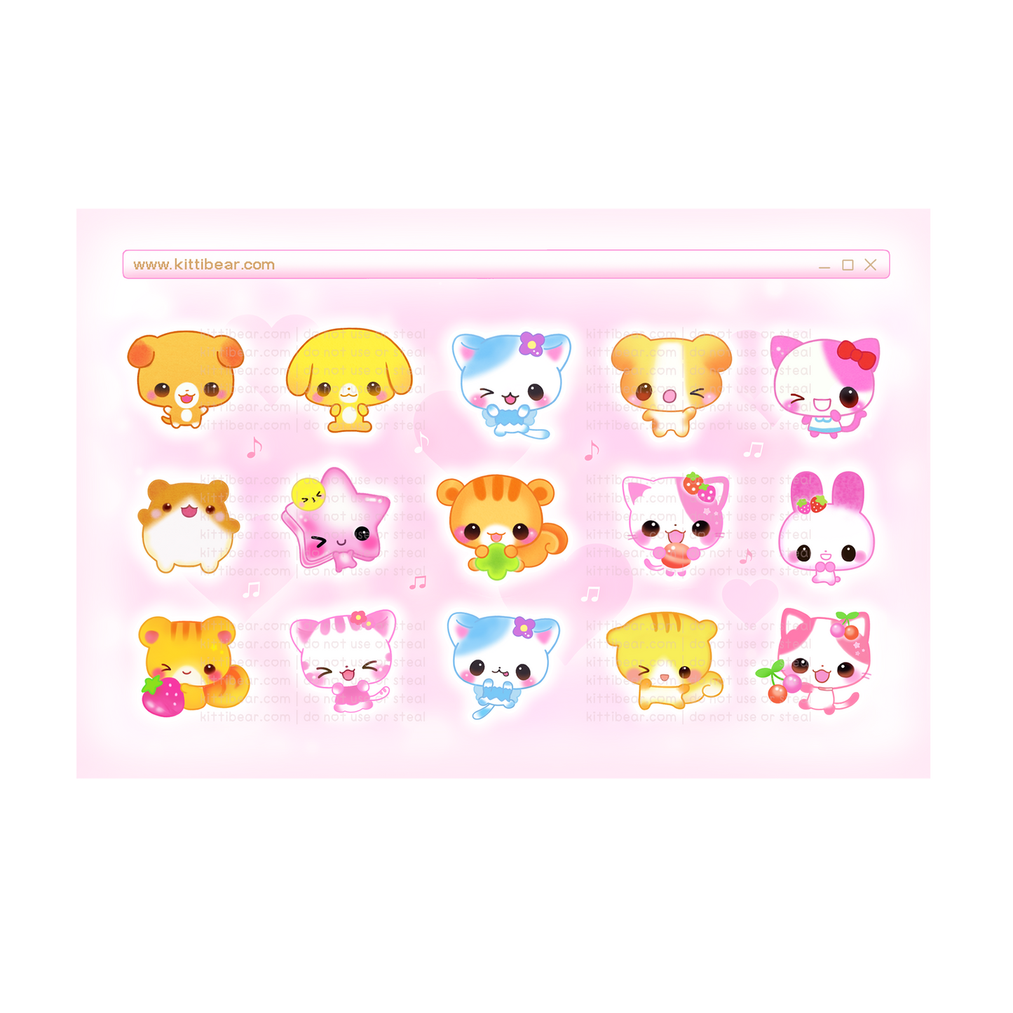 sugar pet friends sticker sheet