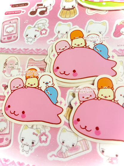 pink seal clear sticker