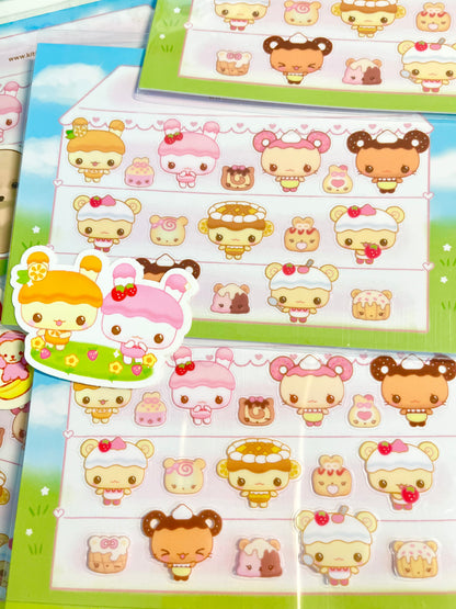 fluffy cake sticker sheet