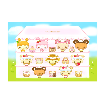 fluffy cake sticker sheet