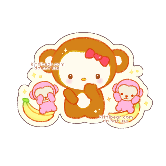 kitty monkeys sticker