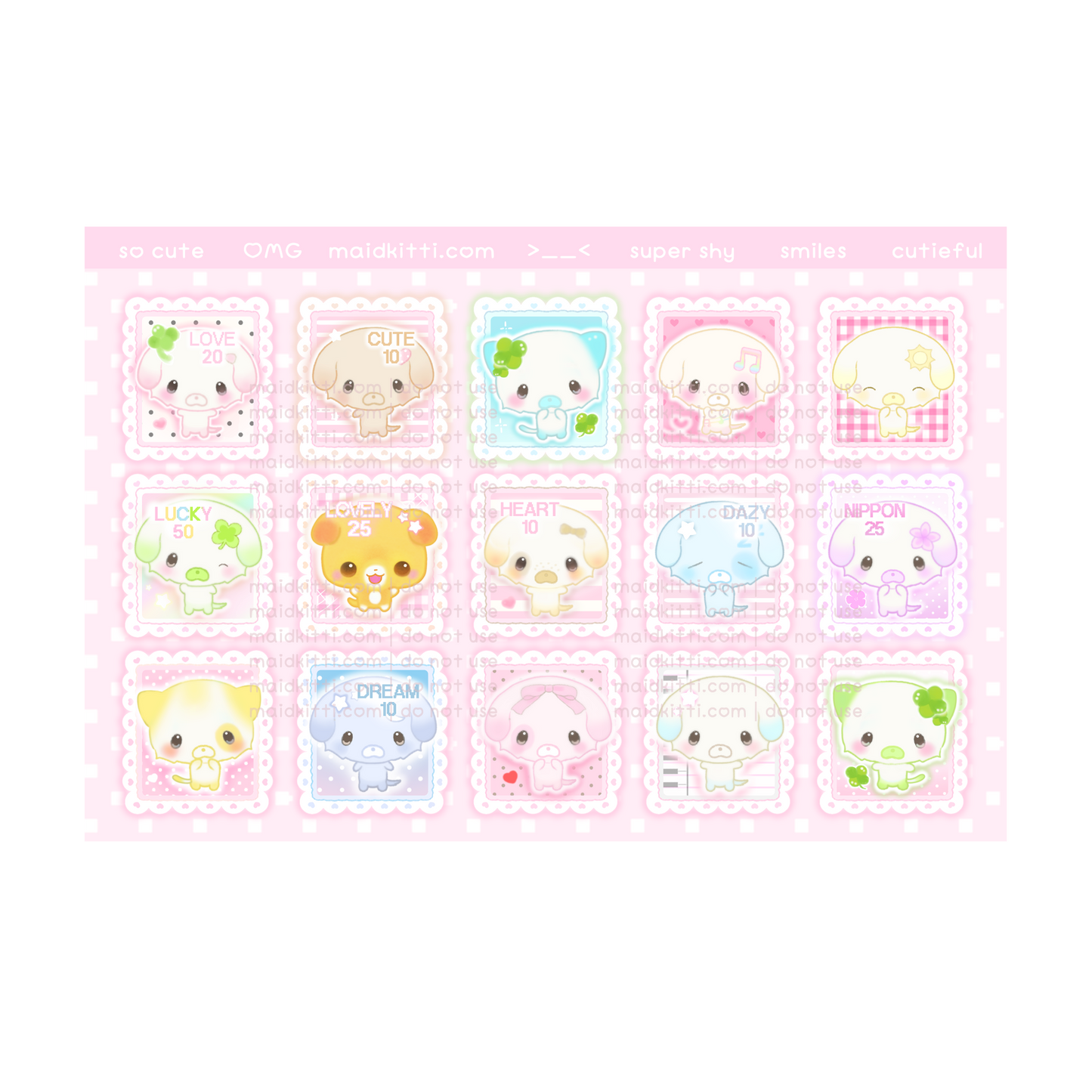 colorful stamp sticker sheet